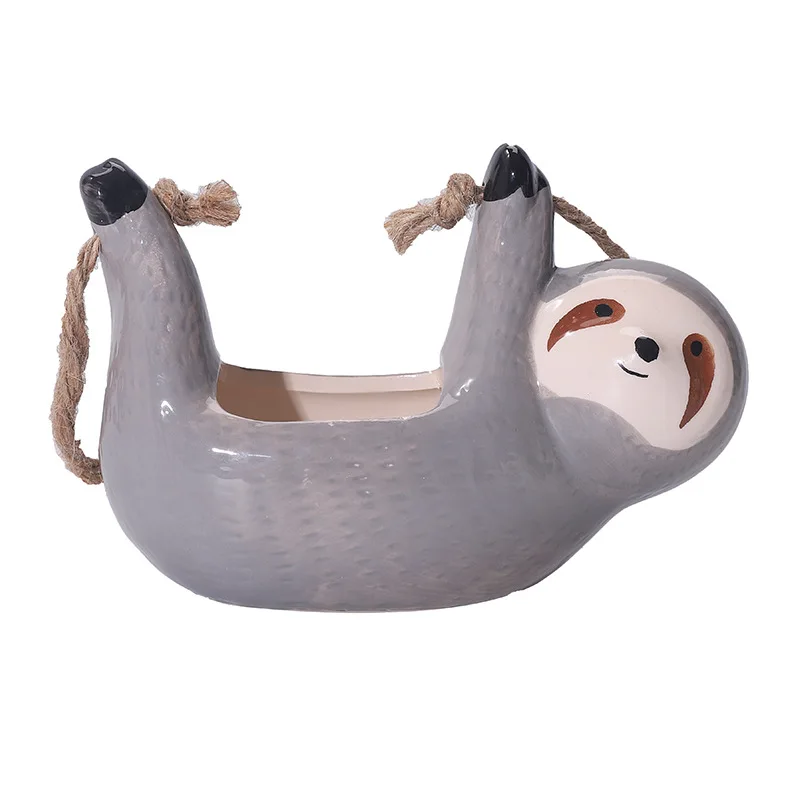 Pot Suspendu Céramique Animal – Jardinière Décorative Originale