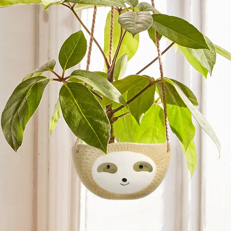 Pot Suspendu Céramique Animal – Jardinière Décorative Originale