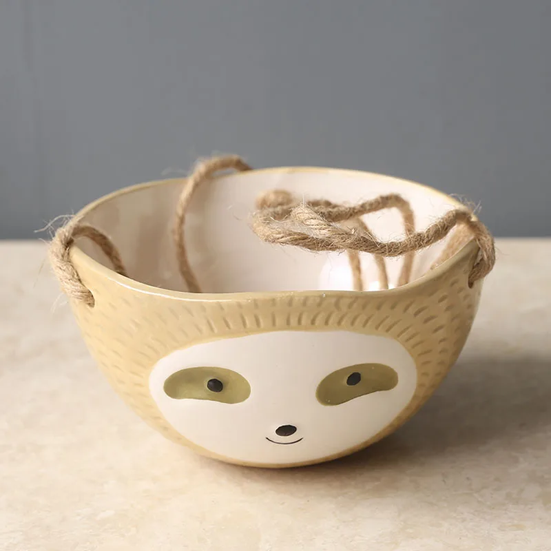 Pot Suspendu Céramique Animal – Jardinière Décorative Originale