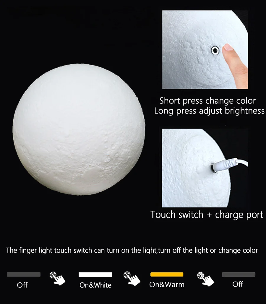Veilleuse Étoile Lune 3D – Lampe Tactile Décoration Chambre