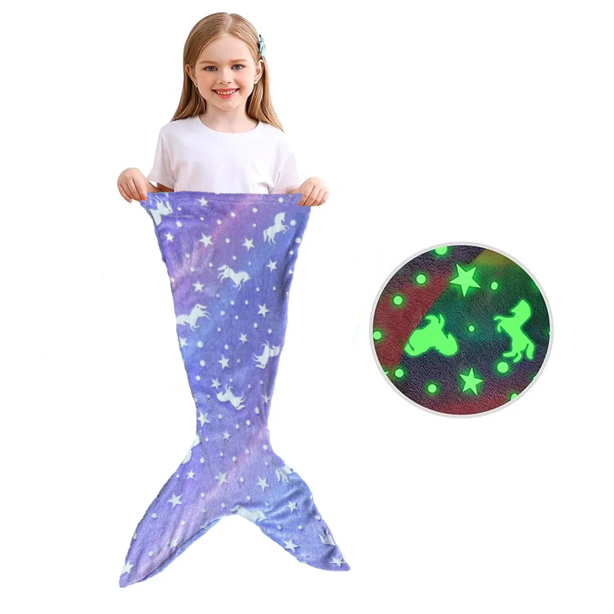 Plaid Sirène Enfant Magique – Couverture Douce Lumineuse