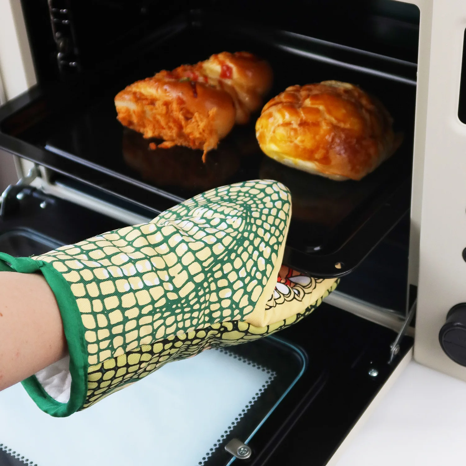 Gant Micro-Ondes Crocodile Épais – Duo Maniques Coton Cuisine