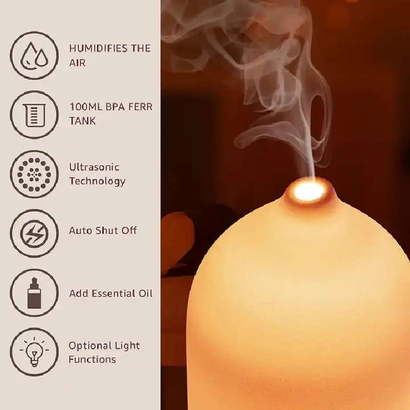 Diffuseur Arômes Céramique LED – Humidificateur Ultrasonique