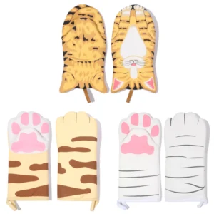 Maniques Pattes de Chat – Gant Cuisine Anti-Brûlure Coton