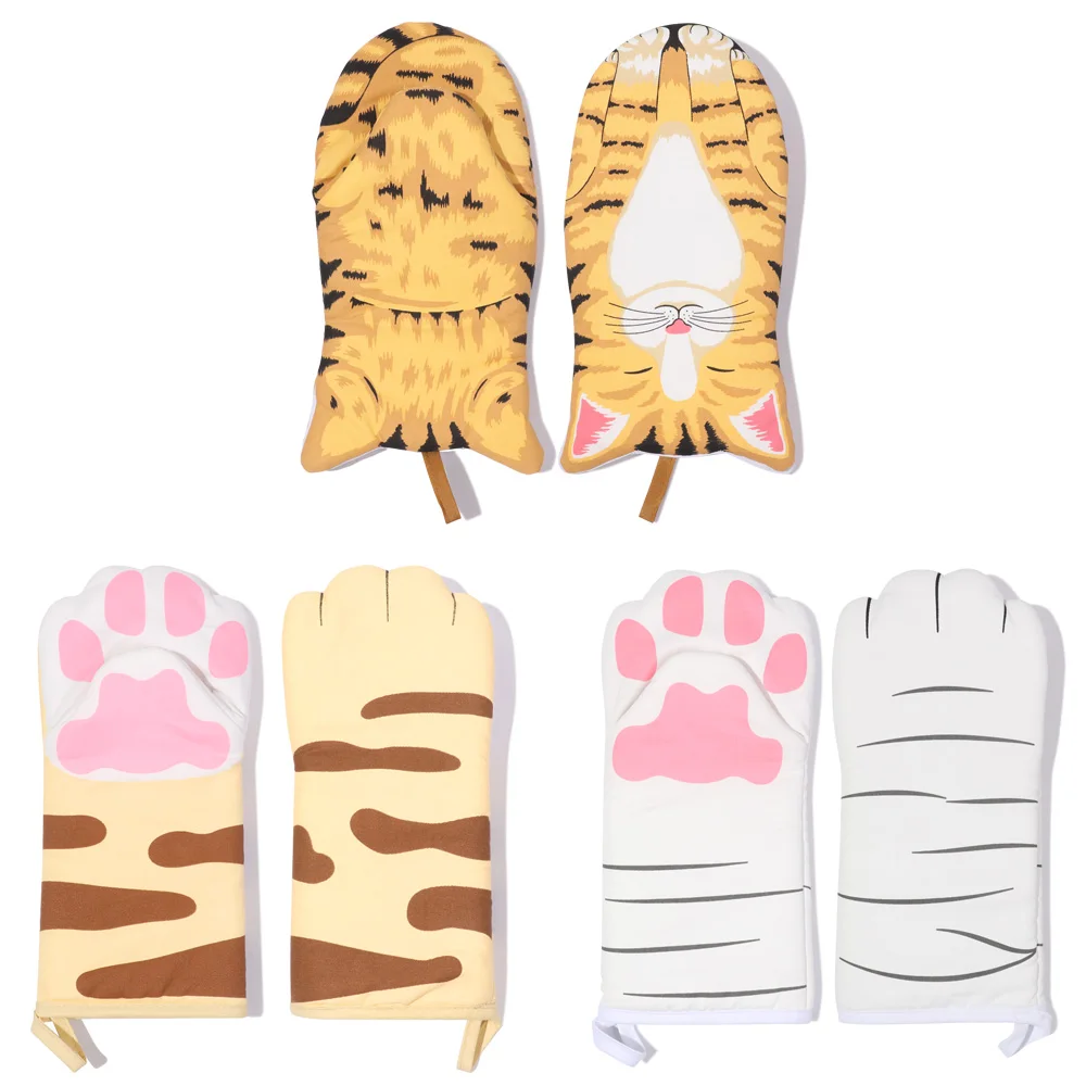 Maniques Pattes de Chat – Gant Cuisine Anti-Brûlure Coton