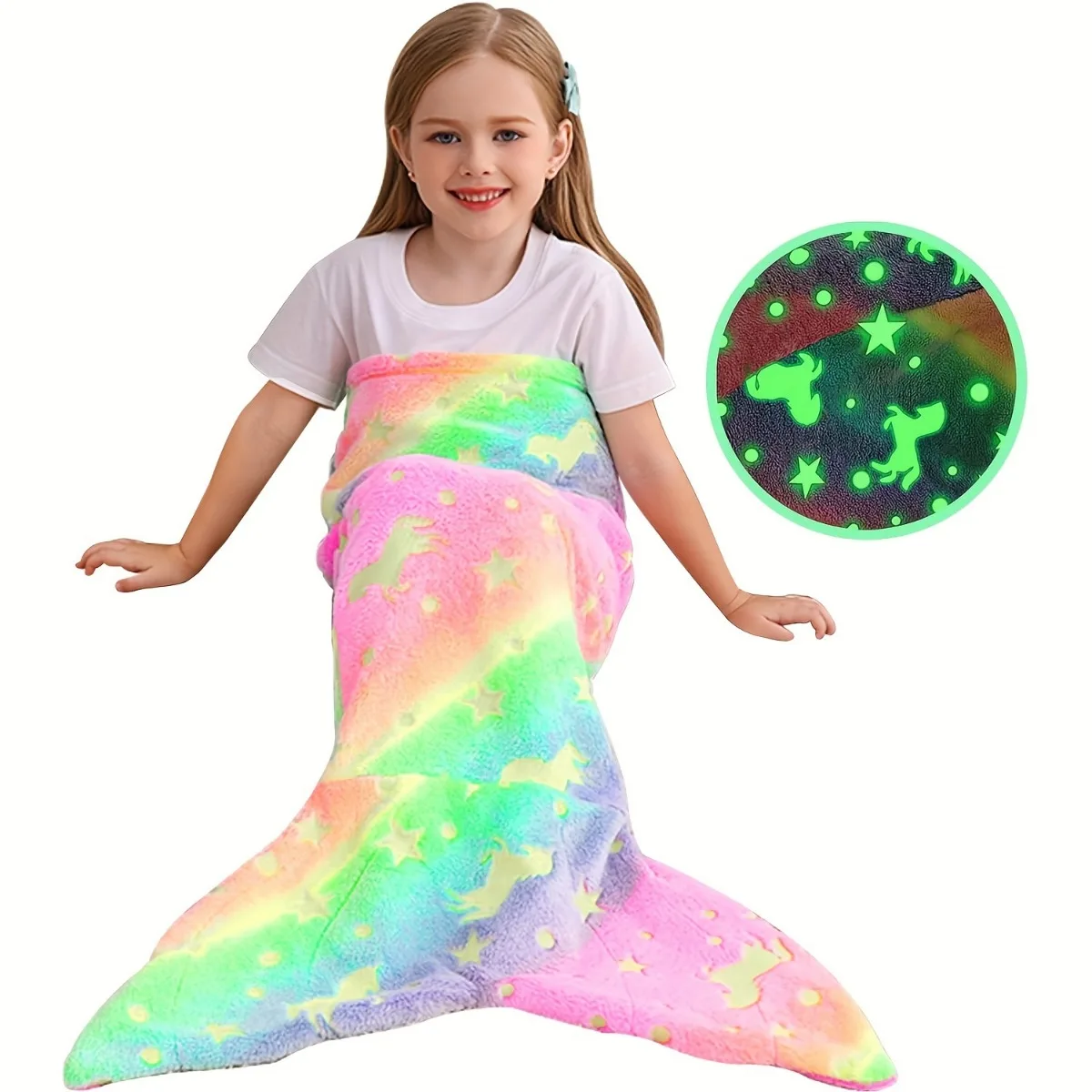 Plaid Sirène Enfant Magique – Couverture Douce Lumineuse
