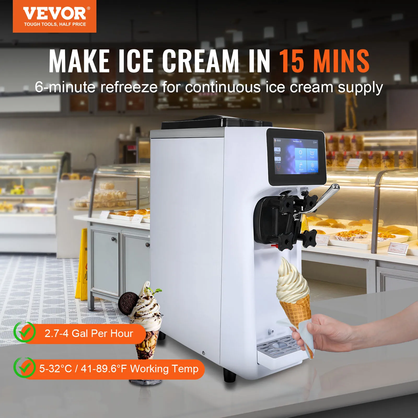 Machine à Glace Professionnelle Vevor – Sorbetière Soft Grande Capacité