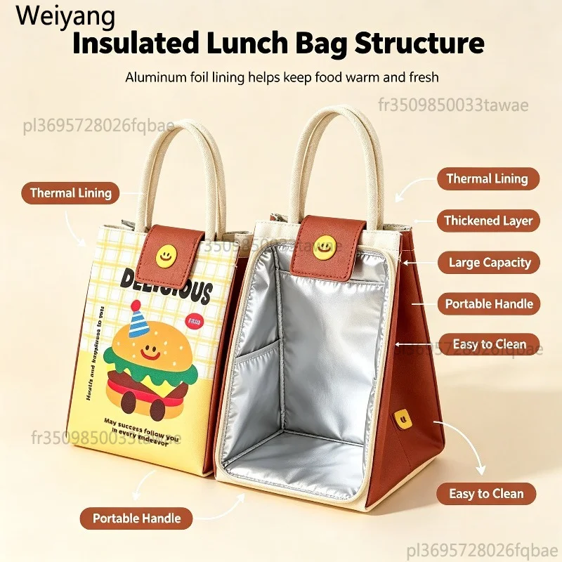 Sac Bento Isotherme Mignon – Grande Capacité Lunch Tote