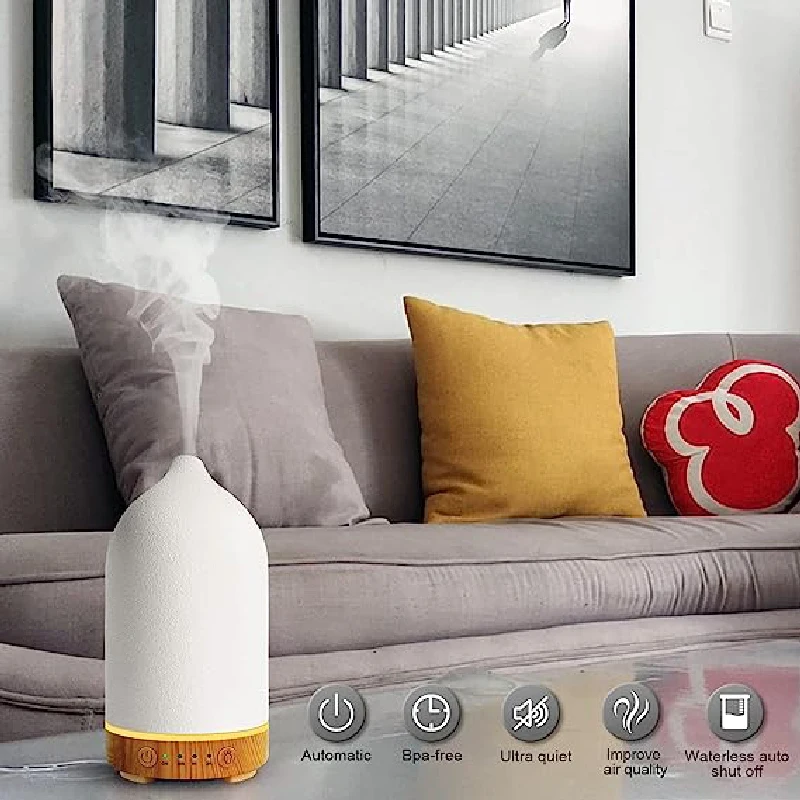 Diffuseur Arômes Céramique LED – Humidificateur Ultrasonique