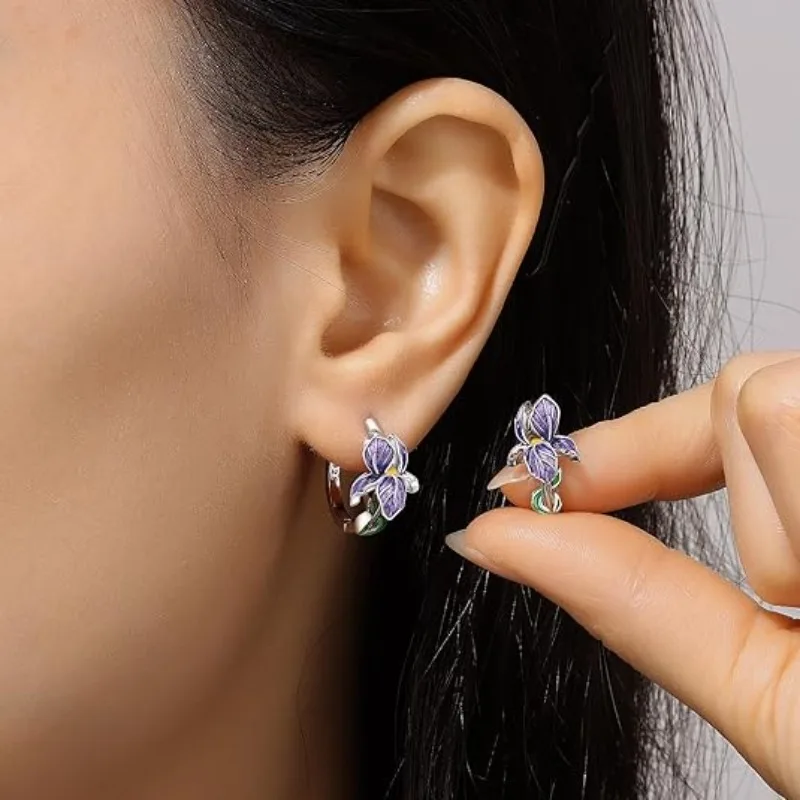 Boucles d'Oreilles Argent Iris Précieuses – Bijou Mariage Élégant
