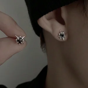 Boucles d'Oreilles Étoile Tendance – Bijou Hip Hop Argenté