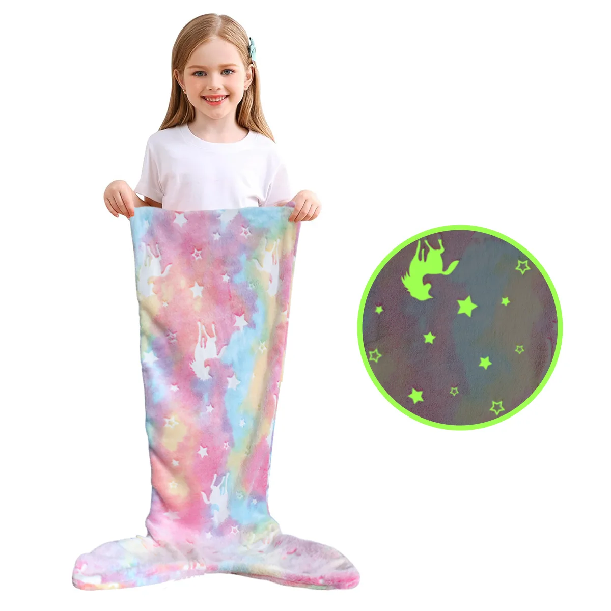 Plaid Sirène Enfant Magique – Couverture Douce Lumineuse