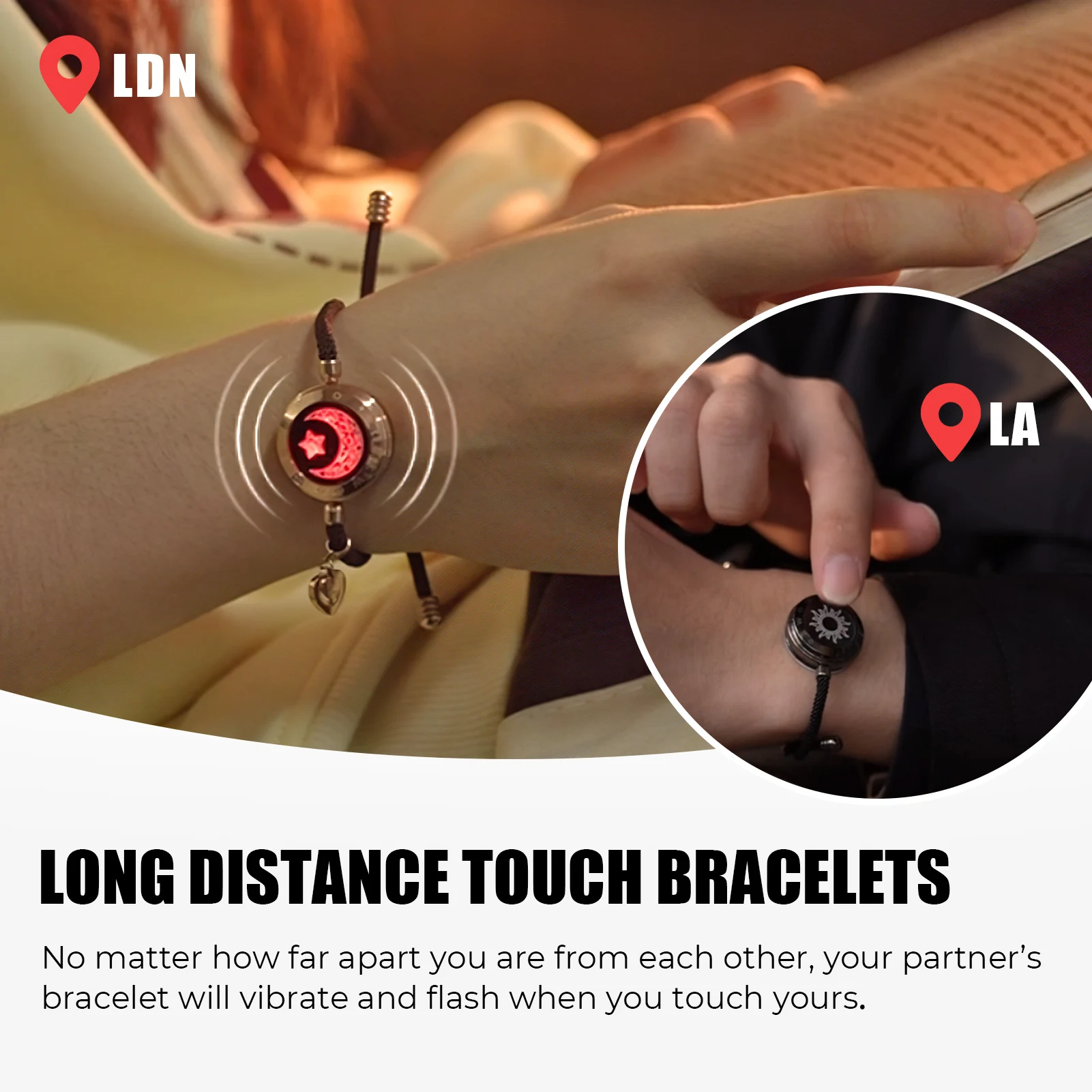 Bracelet Totwoo Longue Distance – Duo Tactile Lumineux Couple