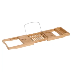 Pont Baignoire Bambou Ajustable – Support Bain Naturel Relaxant