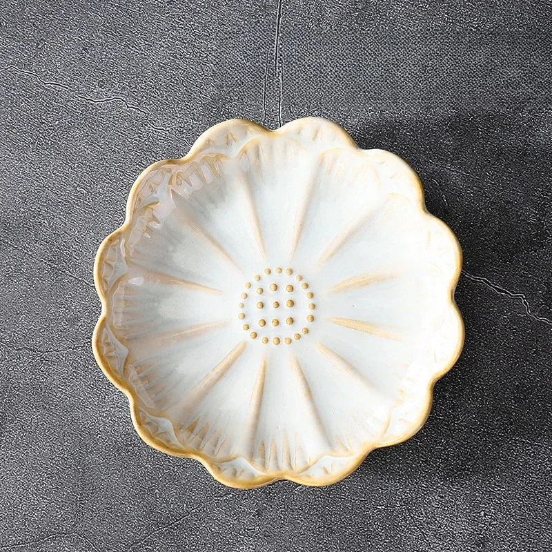 Plateau Feuille Lotus Céramique Nordique – Vide-Poche Élégant Cuisine