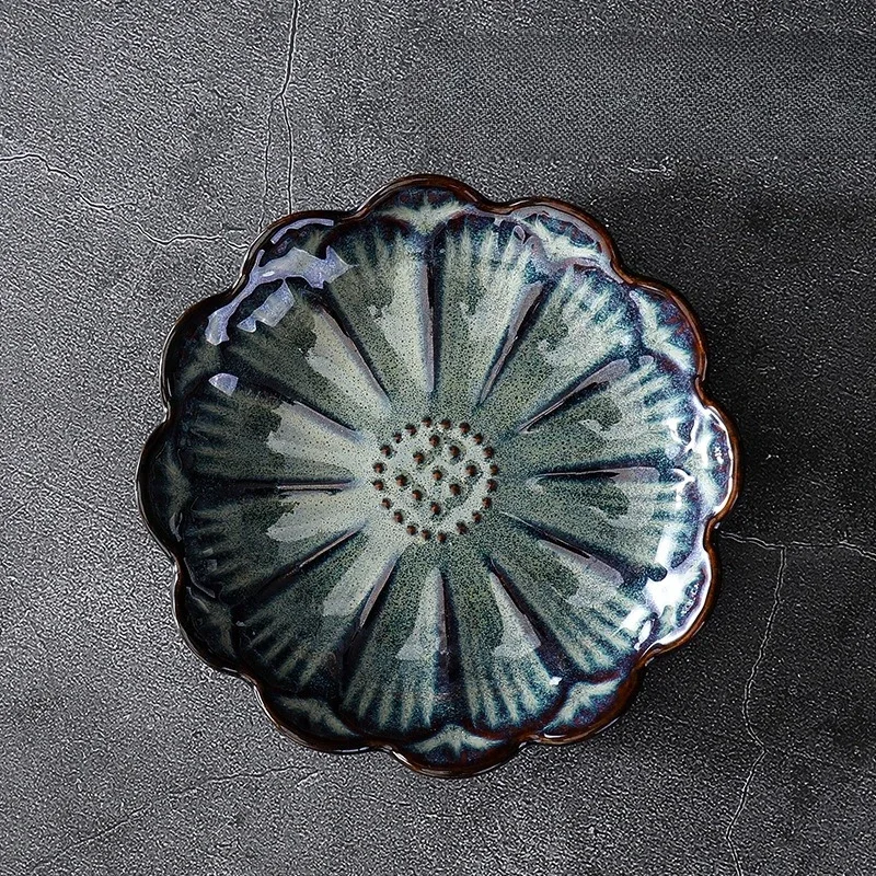 Plateau Feuille Lotus Céramique Nordique – Vide-Poche Élégant Cuisine