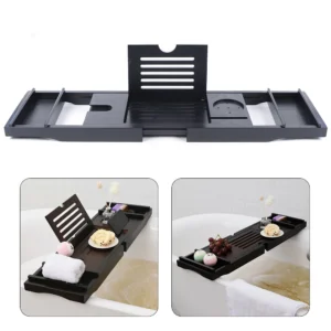 Plateau Baignoire Extensible Bambou – Support Bain Ajustable