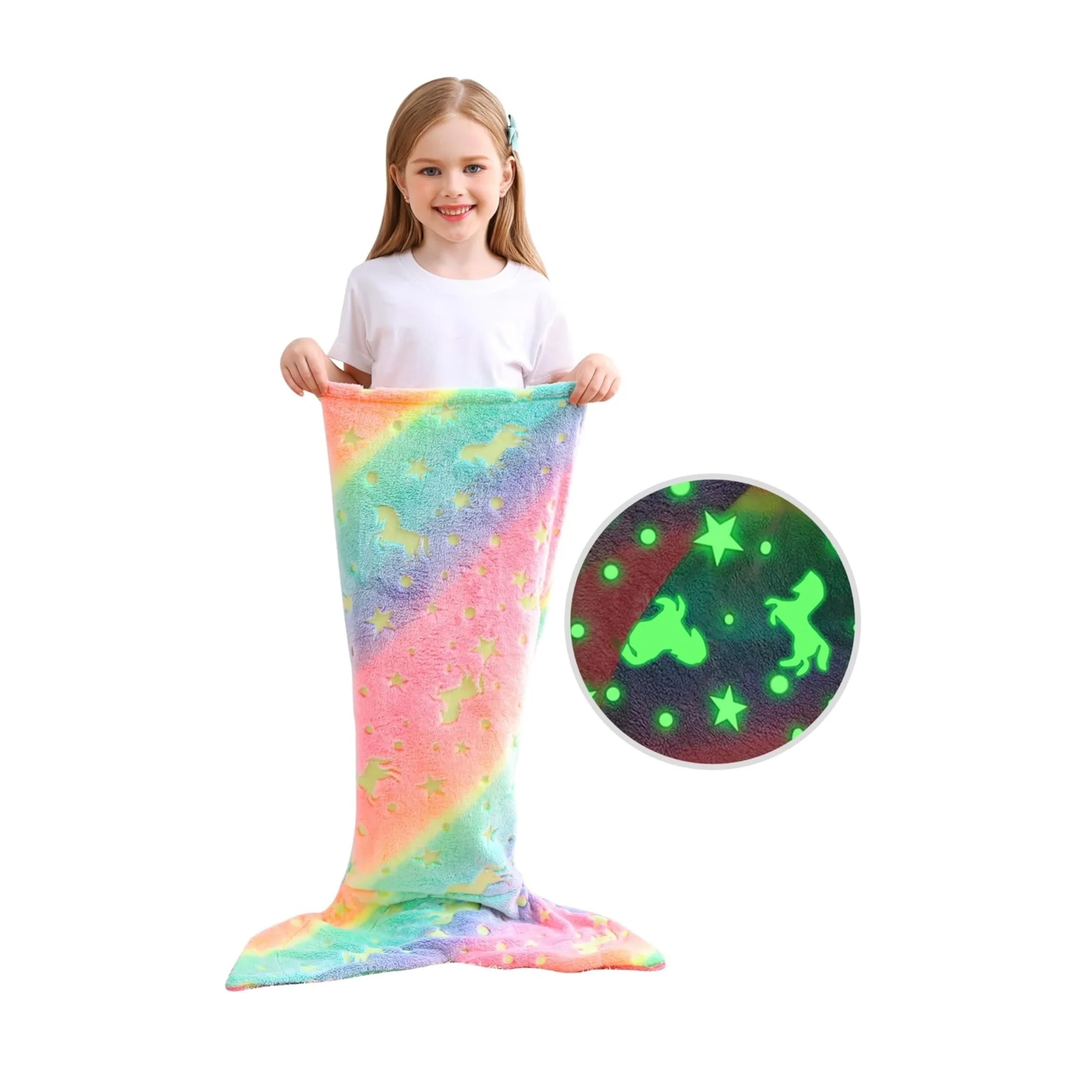 Plaid Sirène Enfant Magique – Couverture Douce Lumineuse