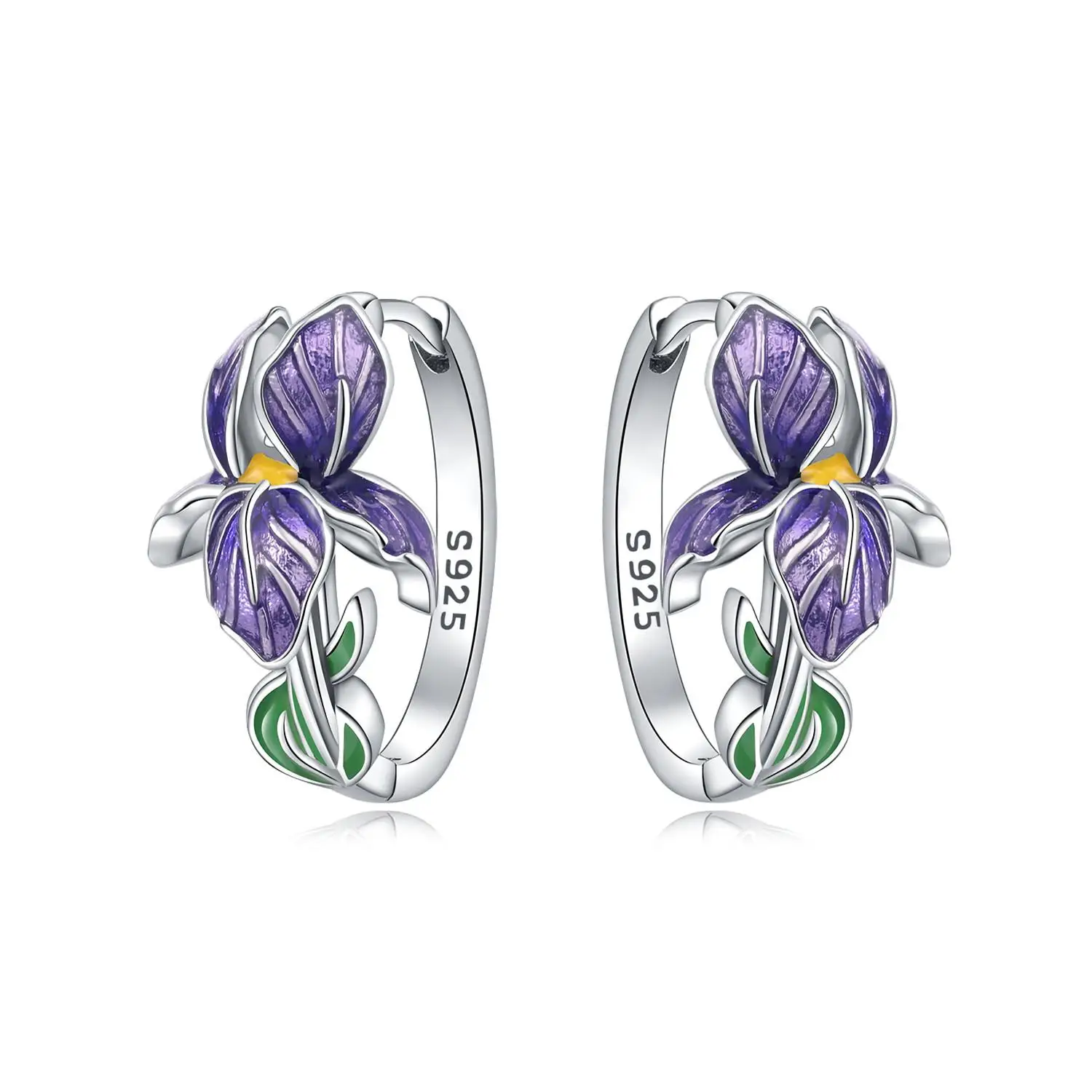 Boucles d'Oreilles Argent Iris Précieuses – Bijou Mariage Élégant