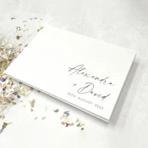 Livre d'Or Mariage Élégant Personnalisable – Album Signatures Photos