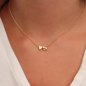 Collier Cœur Initiale Délicat – Bijou Personnalisé Femme