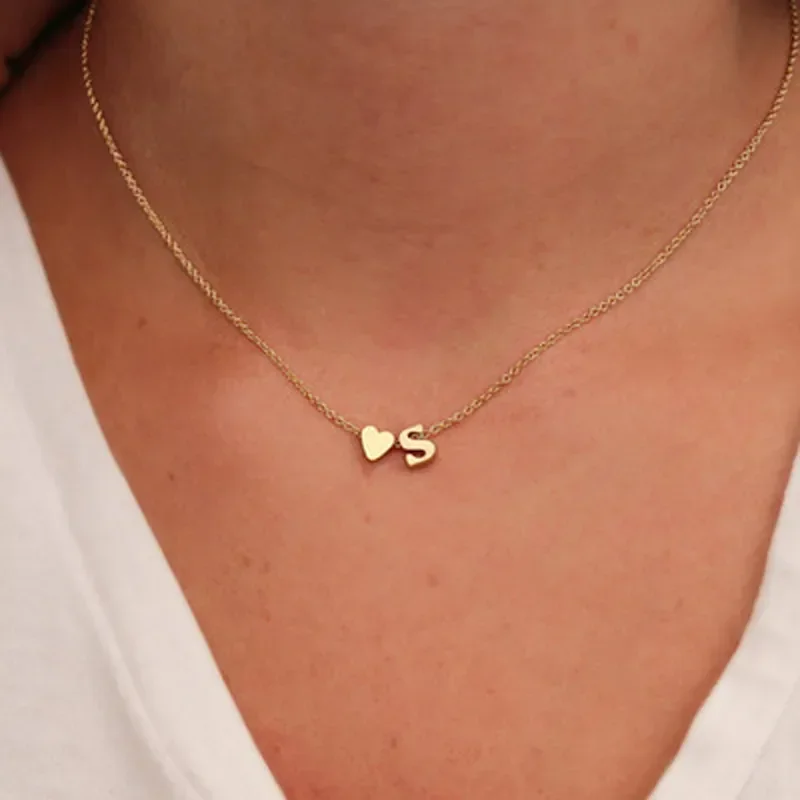 collier cœur initiale