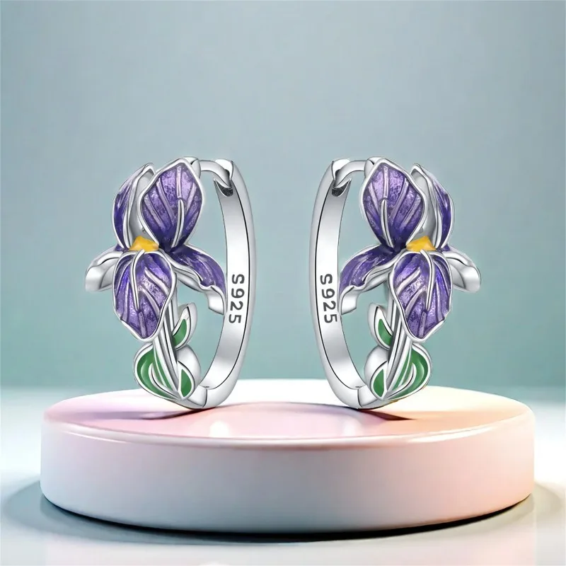 Boucles d'Oreilles Argent Iris Précieuses – Bijou Mariage Élégant