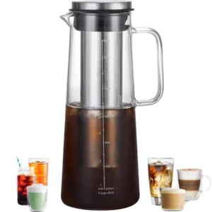 Cafetière Infusion à Froid Verre – Carafe Filtre Inox 1L