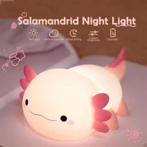 Veilleuse Axolotl Silicone Bébé – Lampe Douce Chambre Enfant