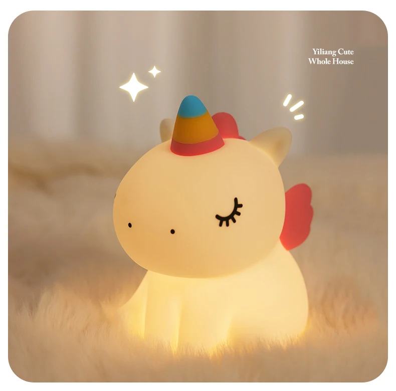 Veilleuse Lapin Silicone Tactile – Lampe Bébé Enfant Douce
