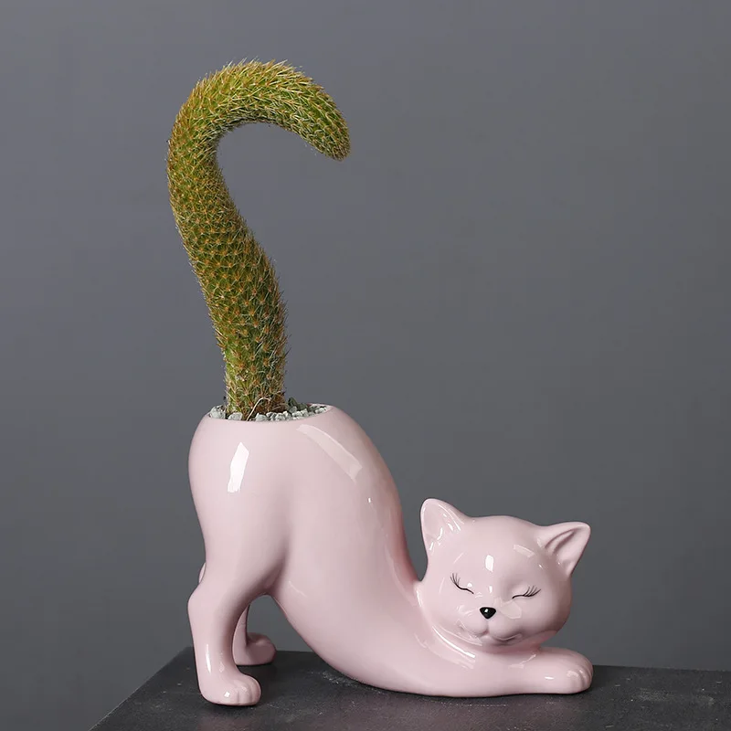 Pot Succulente Chat Mignon – Vase Céramique Décoratif