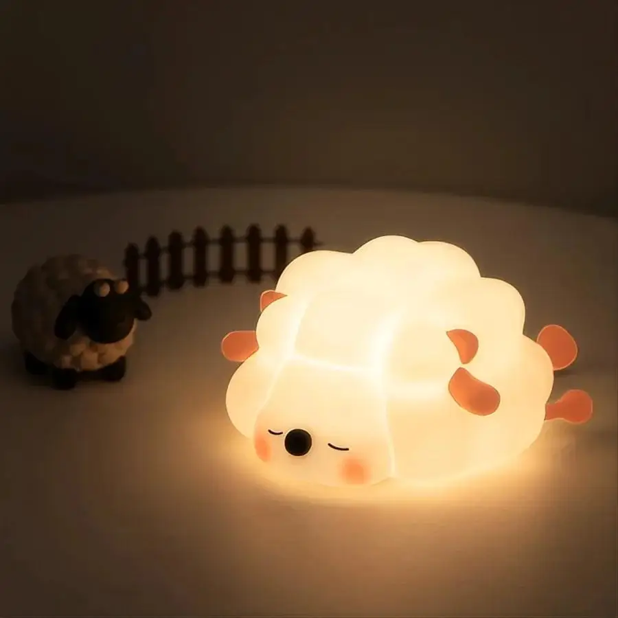 Veilleuse Lapin Silicone Tactile – Lampe Bébé Enfant Douce