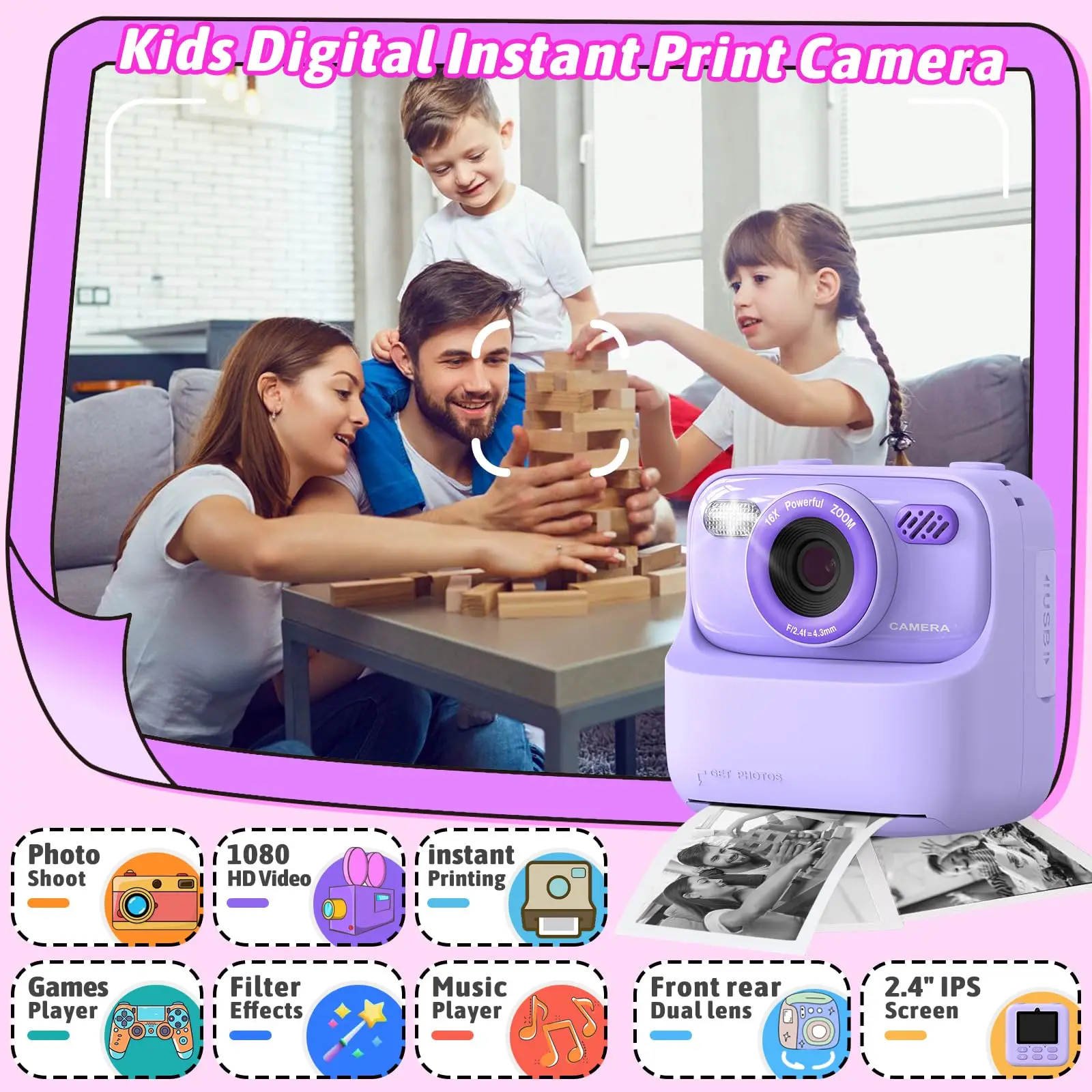 Caméra Enfant Instantanée Ludique – Appareil Photo Créatif Enfant