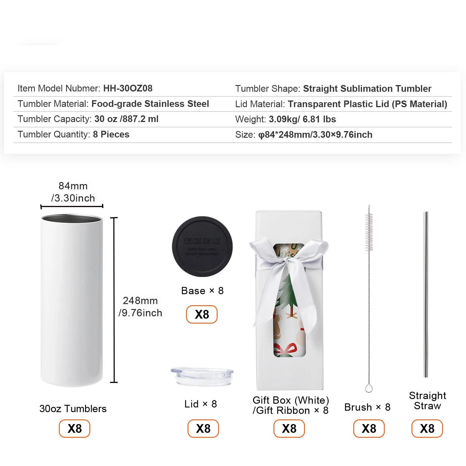 Gobelet Inox Personnalisable Isotherme – Tumbler Sublimation Lot