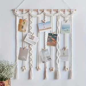 Pêle-Mêle Photo Bohème Artisanal – Décoration Murale Pinces Bois
