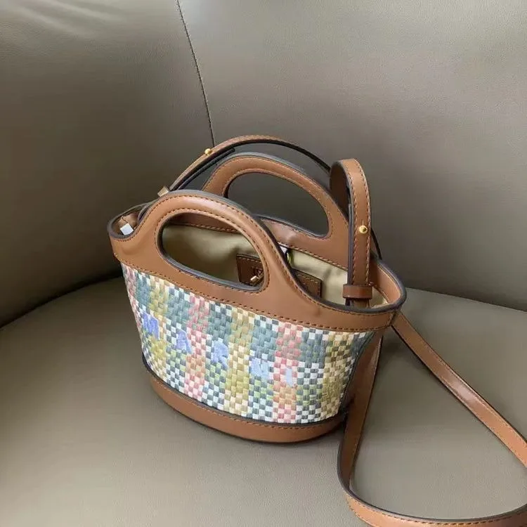 Cabas Paille Tressée Tendance – Sac Bandoulière Champêtre Femme