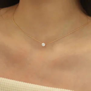 Collier Zircon Minimaliste Précieux – Bijou Femme Doré