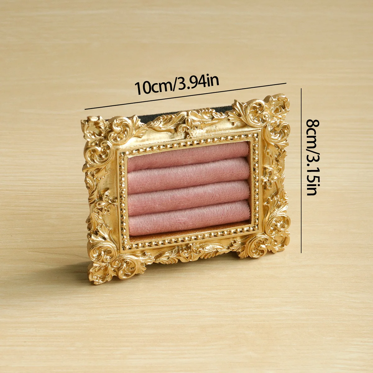 Présentoir Bagues Daim Baroque – Plateau Bijoux Fiançailles Vintage
