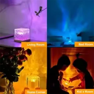 Projecteur Veilleuse Vagues Océan – Lampe Aurore Boréale Rechargeable