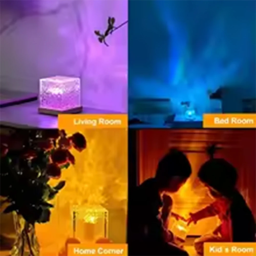 Projecteur Veilleuse Vagues Océan – Lampe Aurore Boréale Rechargeable