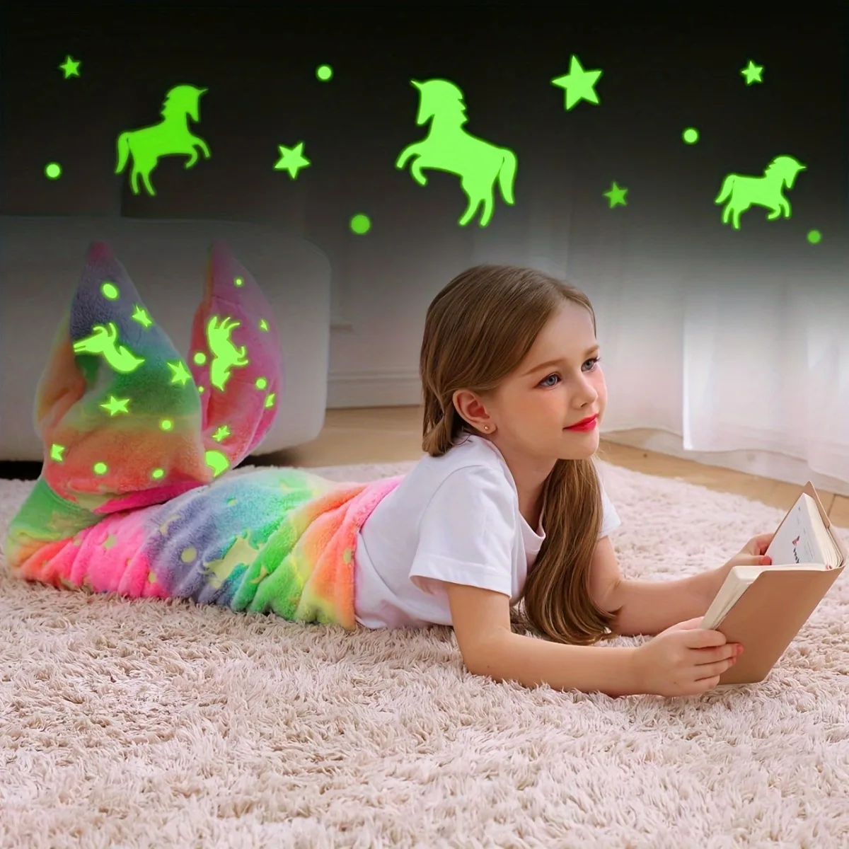 Plaid Sirène Enfant Magique – Couverture Douce Lumineuse
