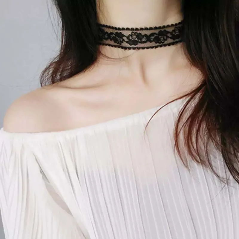 Collier Ras de Cou Dentelle Romantique – Choker Élégant Soirée