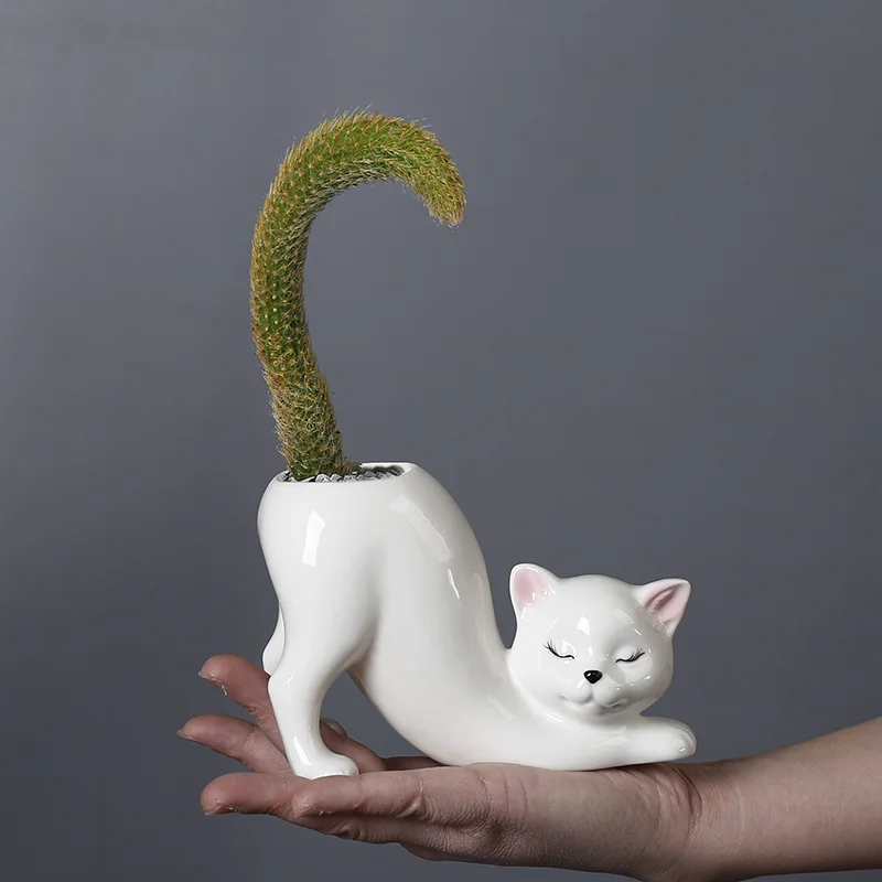 Pot Succulente Chat Mignon – Vase Céramique Décoratif