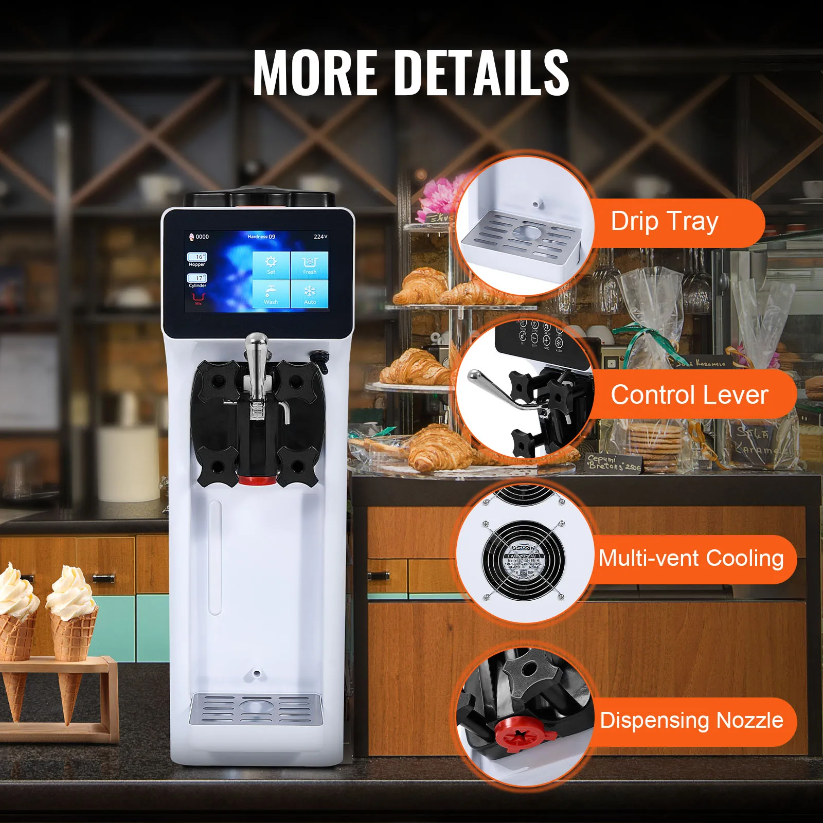 Machine à Glace Professionnelle Vevor – Sorbetière Soft Grande Capacité