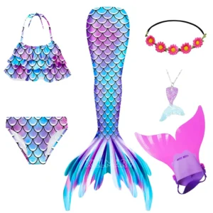 Costume Sirène Monopalme Enfant – Déguisement Ariel Natation