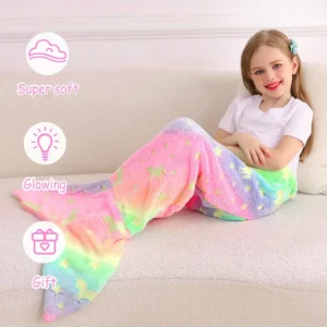 Plaid Sirène Enfant Magique – Couverture Douce Lumineuse