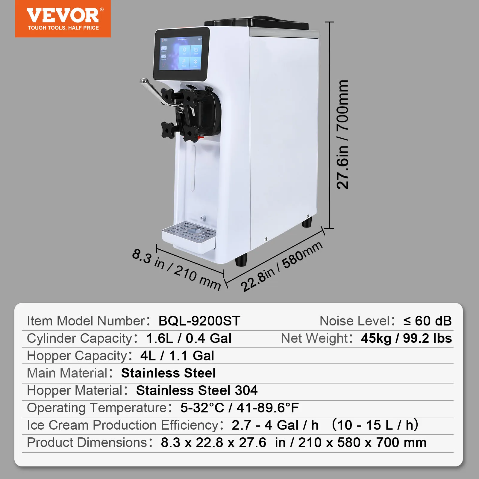 Machine à Glace Professionnelle Vevor – Sorbetière Soft Grande Capacité
