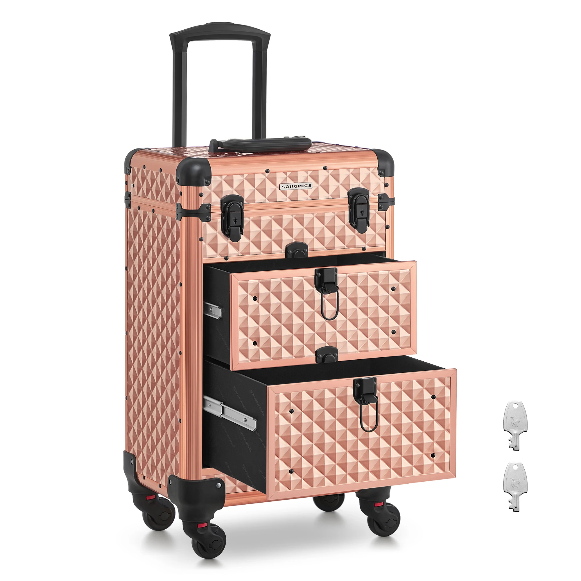 Mallette Maquillage Professionnelle Dorée – Valisette 2 Tiroirs