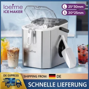 Machine à Glaçons Portable LOEFME – Bac Auto-Nettoyant 12kg