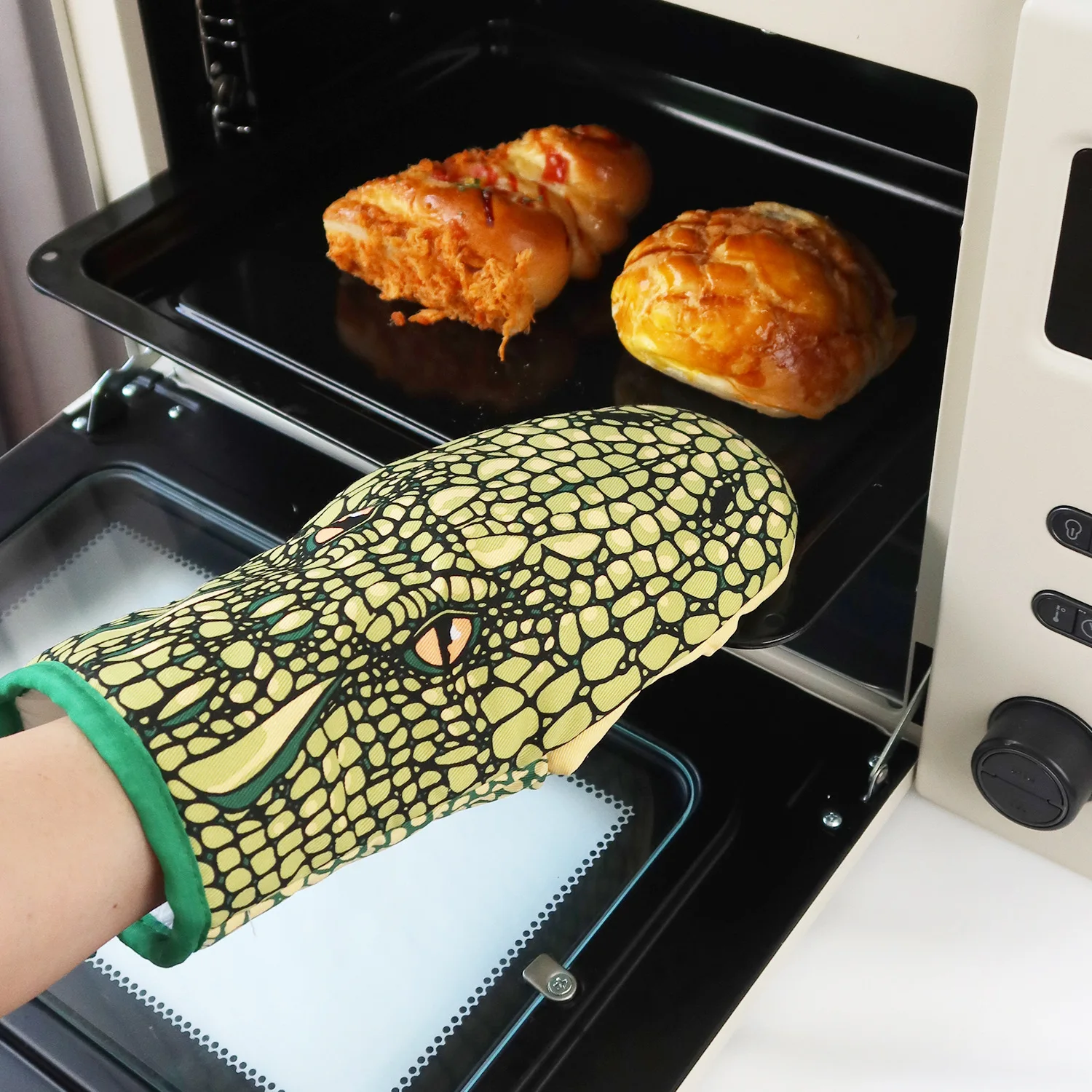 Gant Micro-Ondes Crocodile Épais – Duo Maniques Coton Cuisine